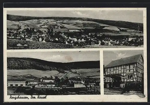 AK Rengshausen /Bez. Kassel, Kolonialwarengeschäft Ackermann, Burschenheim, Gesamtansicht