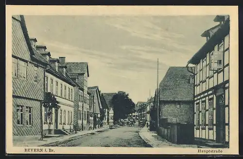 AK Bevern i. Br., Hauptstrasse mit Gebäudeansicht