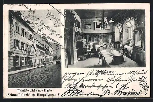 AK Heidelberg, Restaurant Weinstube Schwarze Traube, Innenansicht