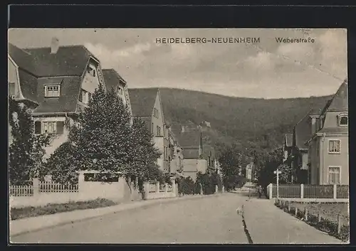 AK Heidelberg-Neuenheim, Weberstrasse mit Mann
