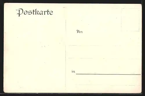 Künstler-AK Wimpfen, Mann in altertümlicher Tracht vor Ortspartie