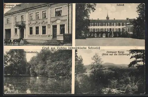 AK Zichtau / Altmärkische Schweiz, Gasthof Hermann Jung, Schloss