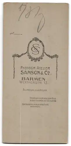 Fotografie Samson & Co., Barmen, Wertherstr. 13, Junger Herr im Frack mit Fliege