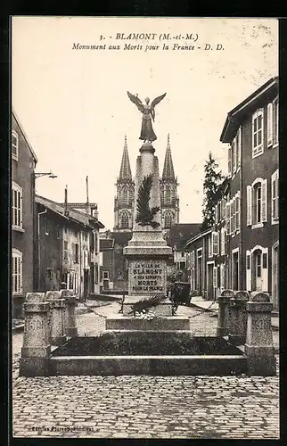 AK Blamont, Monument aux Morts pour la France