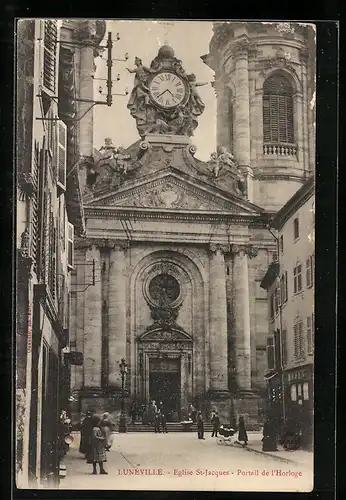 AK Lunéville, Eglise St-Jacques, Portail de l`Horloge