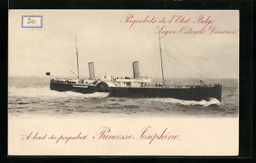 AK Passagierschiff Princesse Joséphine, Paquebots de l`Etat Belge