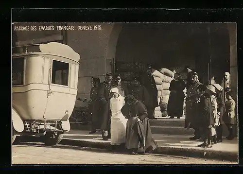 AK Geneve, Passage des Evagues Francais, 1915, ältere Fraum mit Schwester