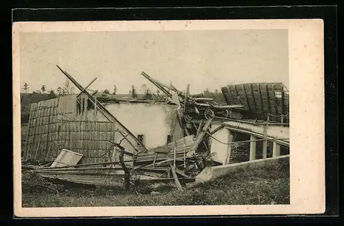 AK La Chaux-de-Fonds, Cyclone 1926, Ferme Geiser détruite