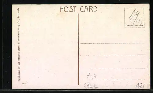 AK Bermuda, Stone Quarry, zwei Bergleute im Steinbruch