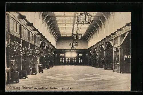 AK Göteborg, Interior av hallen, Statens Station, Bahnhofshalle