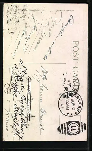 AK New Orleans, LA, Hotel Grunewald, Strassenbahn