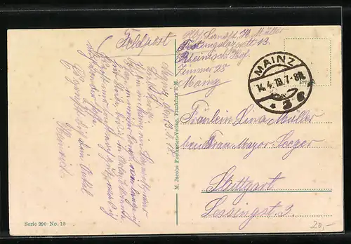 AK Mainz a. Rh., Rheinstrasse und eiserner Turm mit Strassenbahn