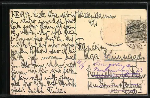 AK Königsberg, Strassenbahn auf der Krämerbrücke