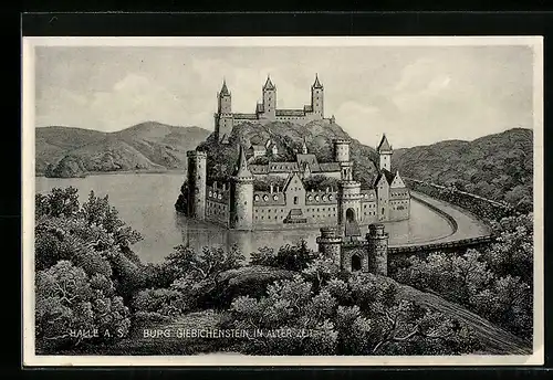 AK Burg Giebichenstein in alter Zeit