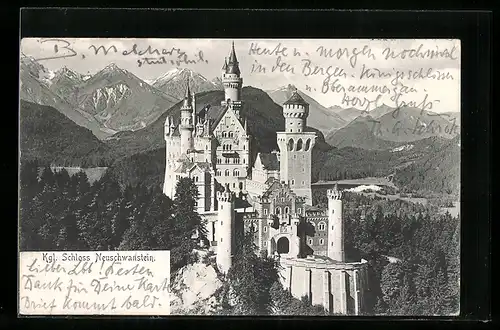 AK Königliches Schloss Neuschwanstein, Gesamtansicht