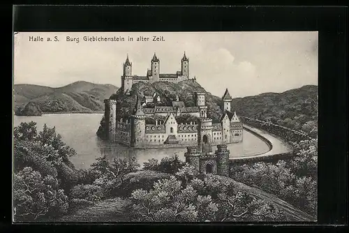 AK Halle a. S., Burg Giebichenstien in alter Zeit