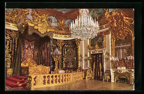 AK Herrenchiemsee, Königsschloss, im Prunkzimmer