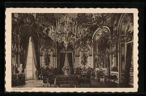 AK Herrenchiemsee, Schloss Herrenchiemsee, Speisezimmer, Innenansicht