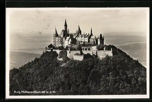 AK Blick auf die Burg Hohenzollern