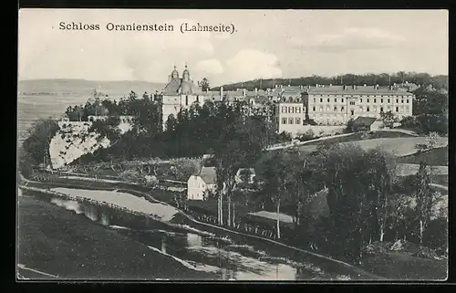 AK Blick auf das Schloss Oranienstein, Lahnseite