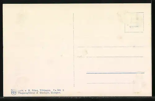 AK Hechingen, Burg Hohenzollern aus der Vogelschau