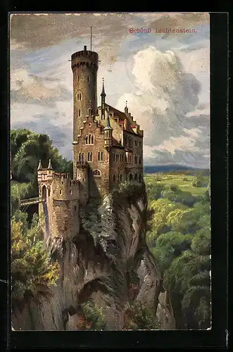 Künstler-AK Lichtenstein, Schloss Lichtenstein