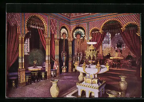 AK Ettal, Schloss Linderhof, Kiosk Innenansicht