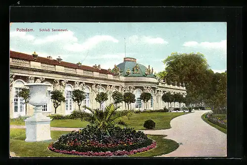 AK Potsdam, Schloss Sanssouci, Rückansicht