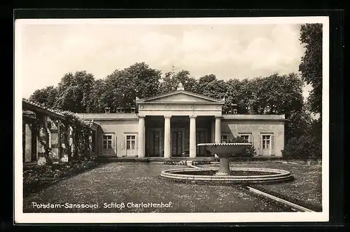 AK Potsdam-Sanssouci, Schloss Charlottenhof mit Garten