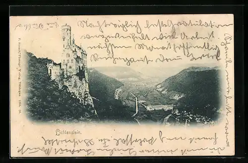AK Lichtenstein, Schloss Lichtenstein, Blick ins Tal