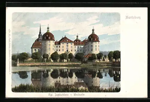 AK Moritzburg, Kgl. Jagdschloss, Westseite