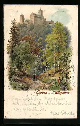 Lithographie Eisenach, Wartburg