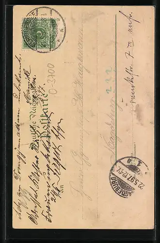 Lithographie Wernigerode, Blick auf das Schloss