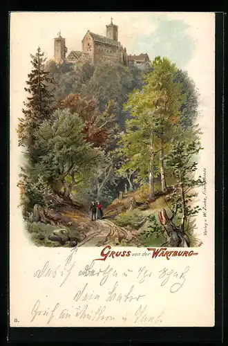 Lithographie Eisenach, Wartburg