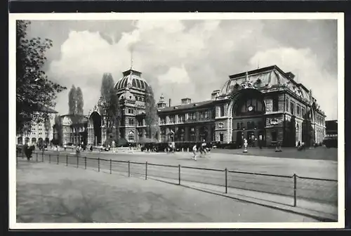 AK Nürnberg, Strassenpartie mit Hauptbahnhof