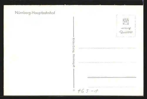 AK Nürnberg, Strassenpartie mit Hauptbahnhof