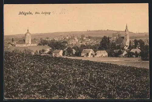 AK Mügeln /Bez. Leipzig, Ortsansicht aus der Vogelschau