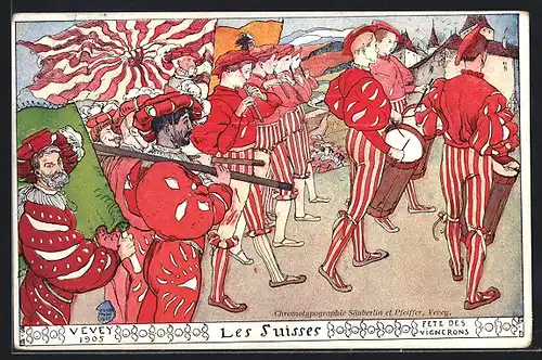 Künstler-AK Vevey, Fete des Vignerons 1905, Les Suisses