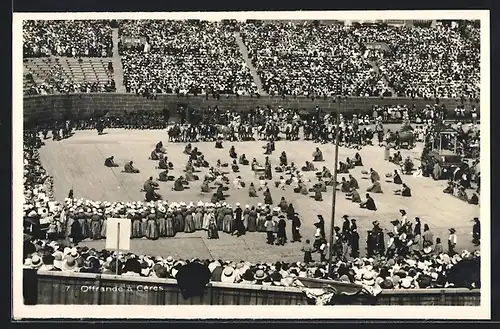 AK Vevey, Fete des Vignerons 1927, Wein, Offrande à Ceres