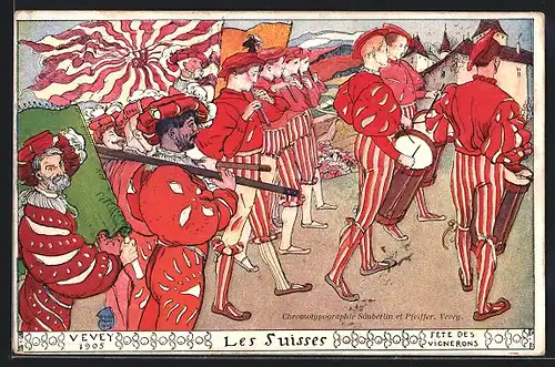 Künstler-AK Vevey, Fete des Vignerons 1905, Les Suisses
