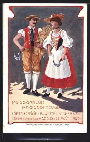 AK Vevey, Fête des Vignerons 1905, Winzerfest