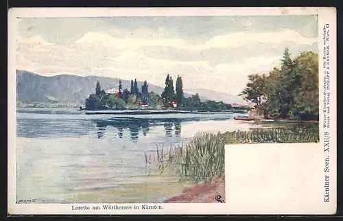Künstler-AK Philipp + Kramer Nr.XXII /8: Loretto am Wörthersee, Ortsansicht