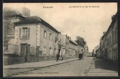 AK Ermont, La Mairie et la rue de Sannois