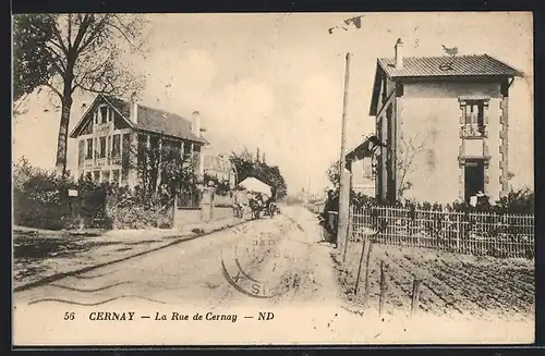 AK Cernay, La Rue de Cernay, Strassenpartie