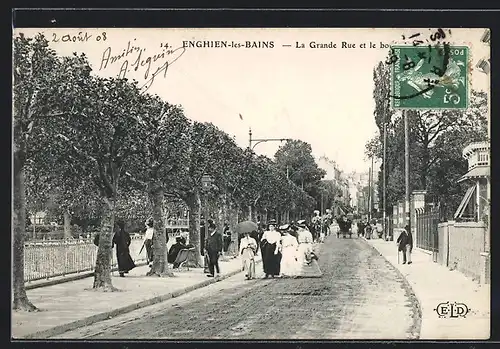 AK Enghien-les-Bains, La Grande Rue, Strassenpartie