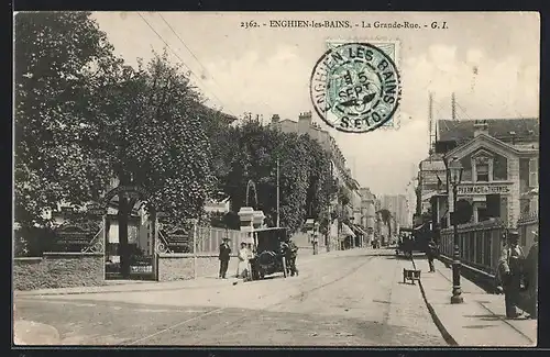 AK Enghien-les-Bains, La Grande-Rue, Strassenpartie