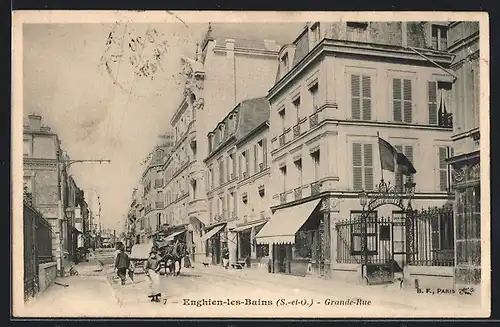 AK Enghien-les-Bains, Grande-Rue, Strassenpartie