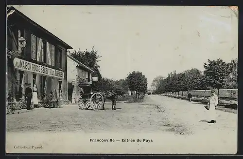 AK Franconville, Entrée du Pays, Partie mit Pension