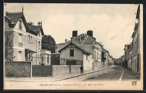 AK Franconville, La Rue de Paris, Strassenpartie