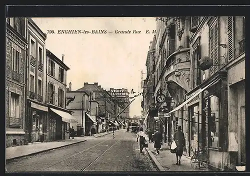 AK Enghien-les-Bains, Grande Rue, Strassenpartie
